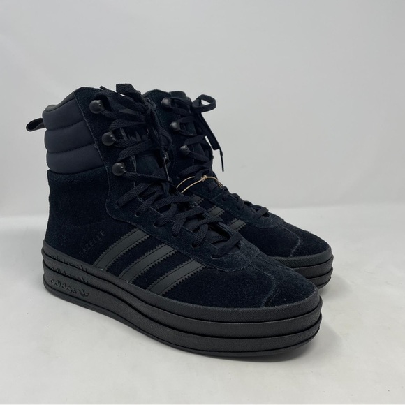 Adidas Gazelle High Boots Triple Black Women’s Athletic Sneakers ID6983 - NWT - Picture 5 of 14